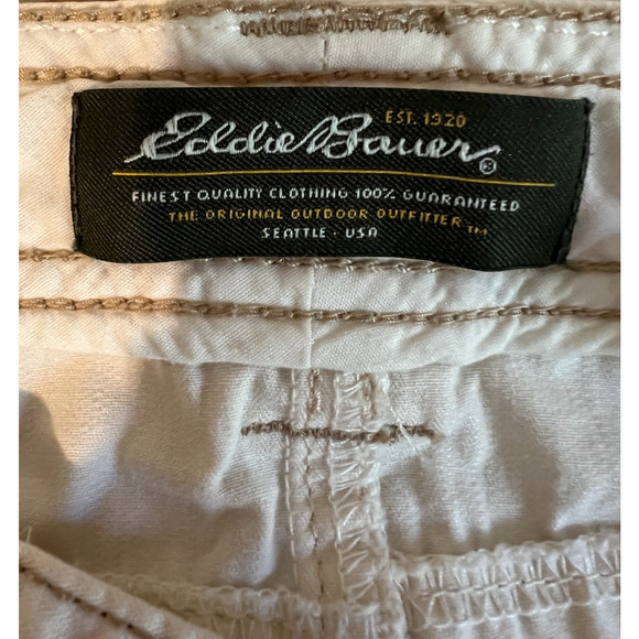 Eddie Bauer Womens Casual Pants Size 12 Tan Outdoor Pockets Straight Leg Mid Ris - Picture 2 of 10